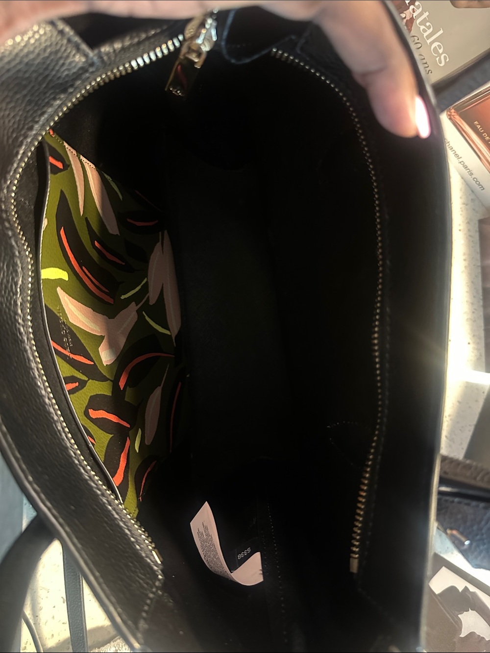kate spade Olive Floral Print Tote with Pink Accents - Picture 8 of 15